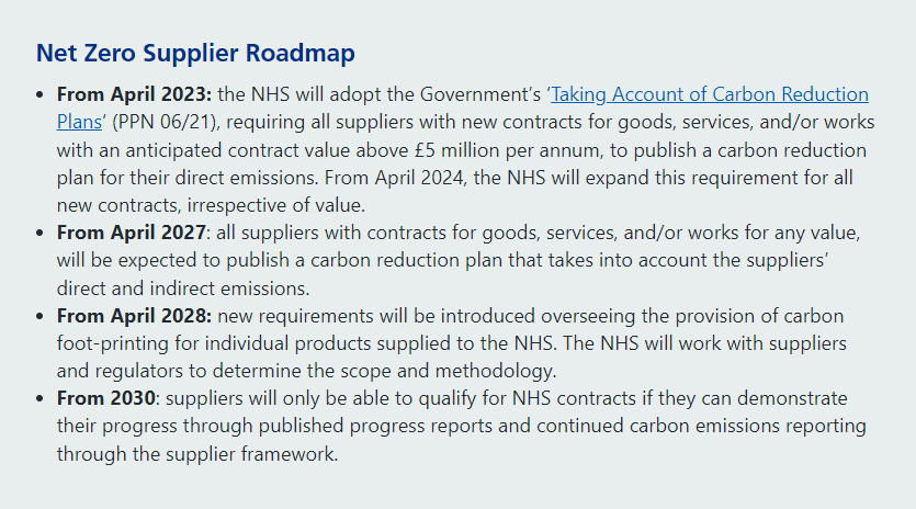 NHS' supplier roadmap which will help their NHS social value goals.