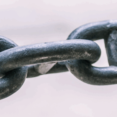 A close up image of a chain representing the strong chain